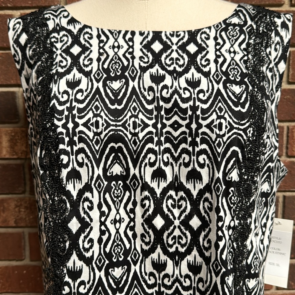 Jade‎ Melody Tam Abstract Print Black and White Dress Size XL - Picture 2 of 12